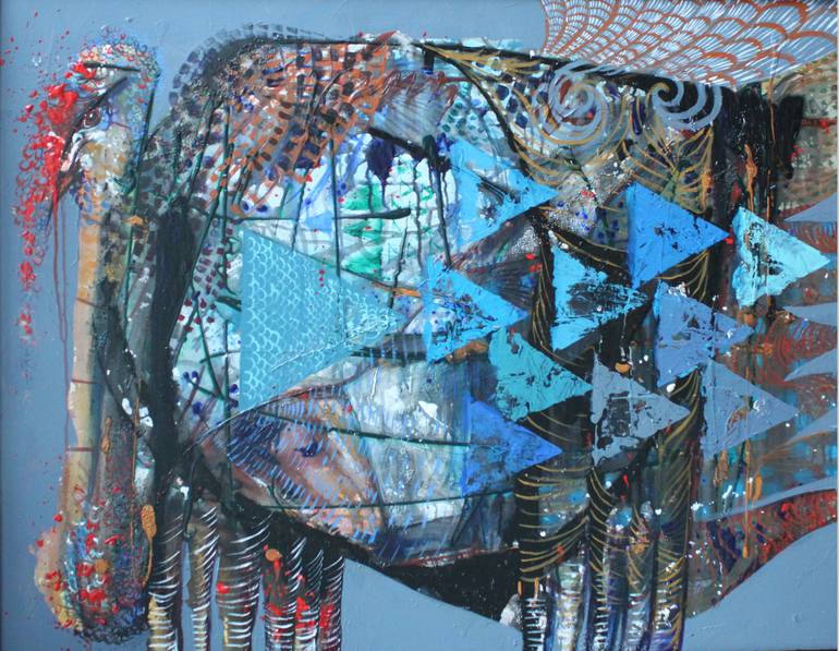 770x597 Saatchi Art Turkey Bird Painting By Ia Liparteliani - Turkey Bird Painting