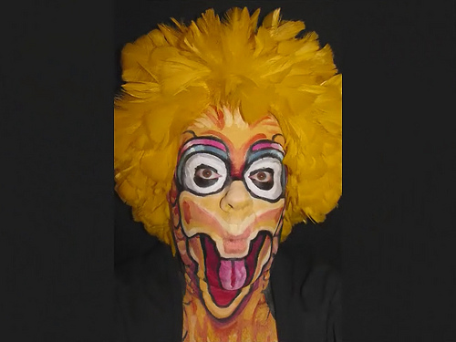 500x375 Big Bird! James Kuhn. Face Paint In Motion. - Turkey Face Painting