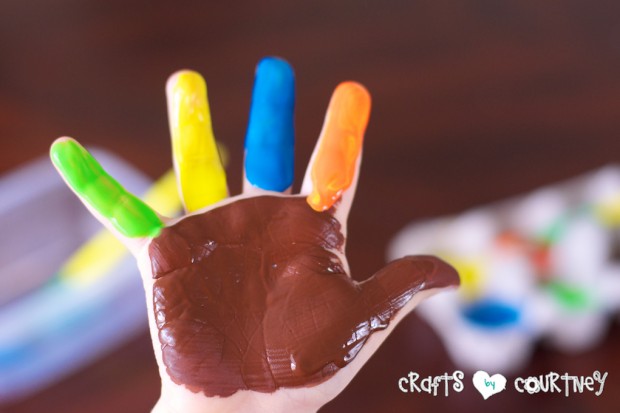 620x413 How To Paint Colorful Handprint Turkeys For Thanksgiving - Turkey Hand Painting