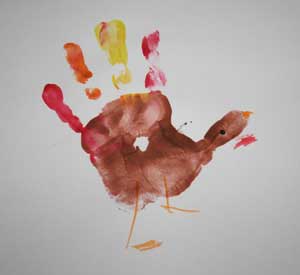 300x275 Painted Handprint Turkey Craft All Kids Network - Turkey Hand Painting