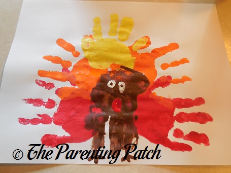 455x341 T Is For Turkey Handprint Craft Parenting Patch - Turkey Hand Painting