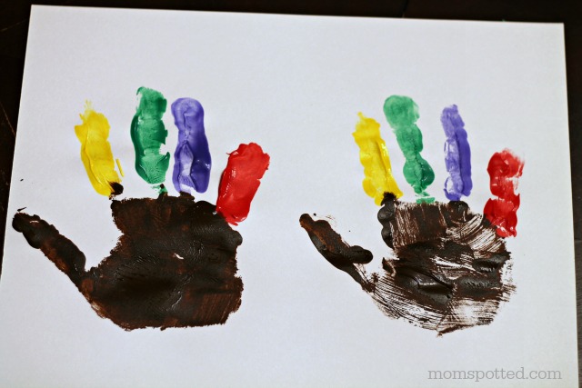 640x427 Turkey Handprint Thanksgiving Craft Card - Turkey Hand Painting