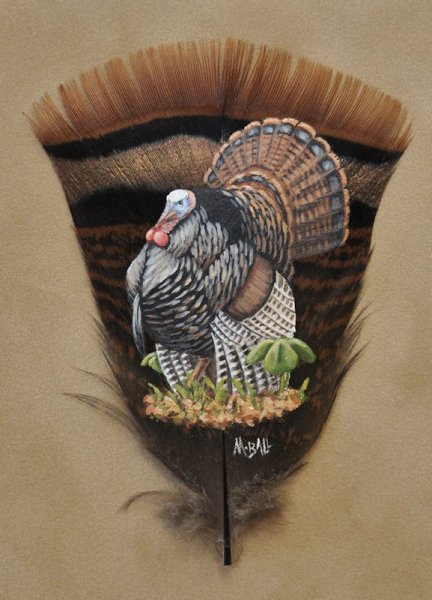 432x600 Feather Paintings - Turkey Hand Painting