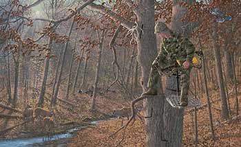 350x214 Original Hunting Art Wild Wings - Turkey Hunting Painting