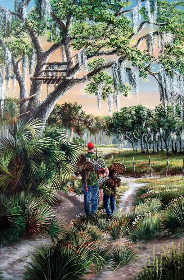 593x900 Spring Turkey Hunting - Turkey Hunting Painting