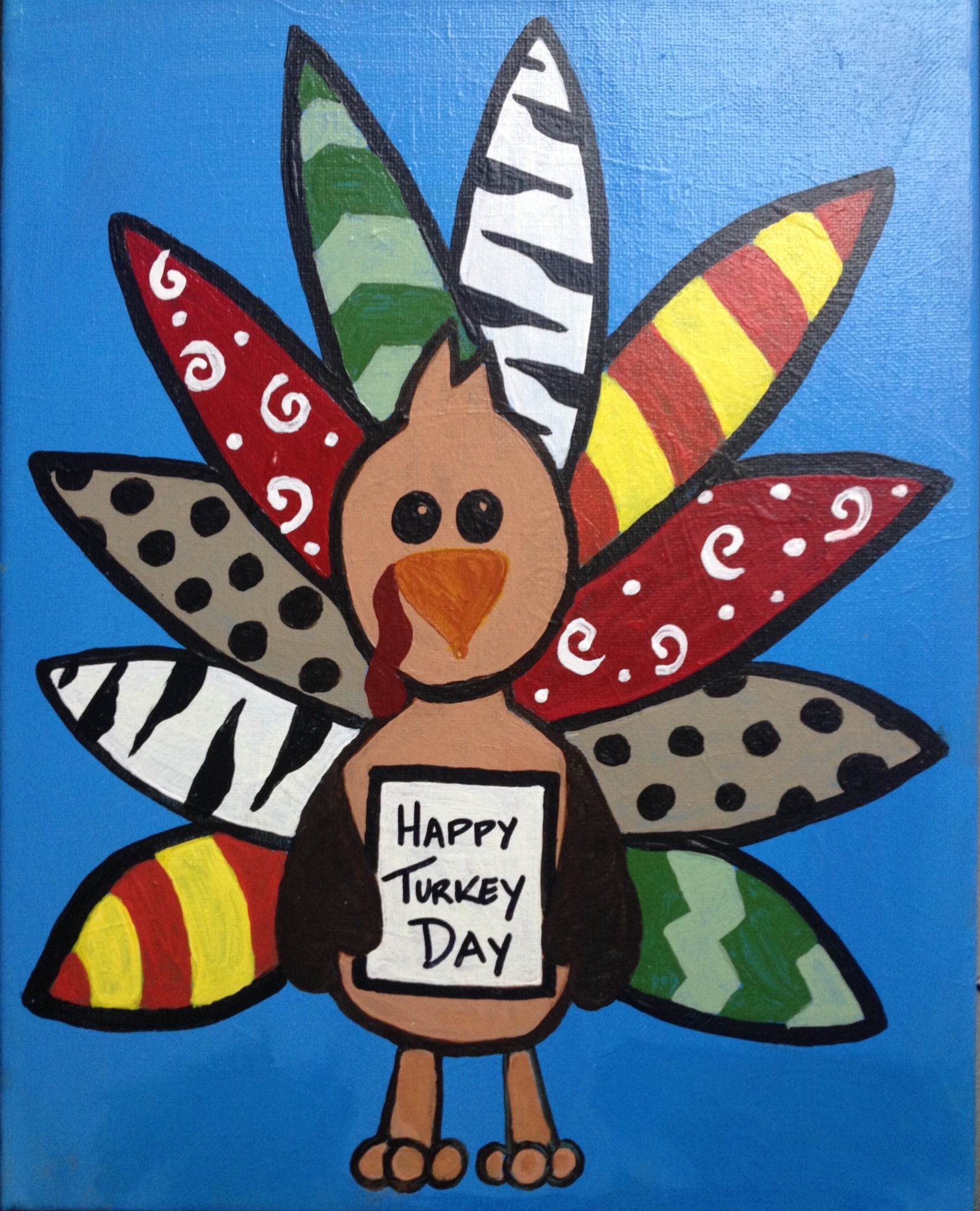 1657x2047 Paint Craze Kids Debut Event - Turkey Painting For Kids