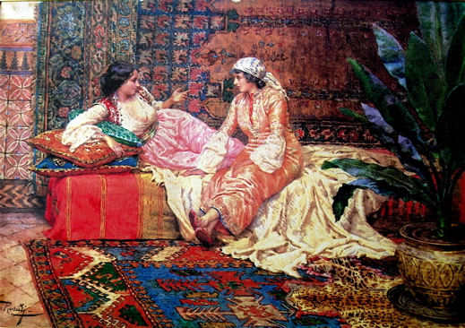 519x366 Painting Of A Room Decorated With Carpets Travelling Cam - Turkish Painting