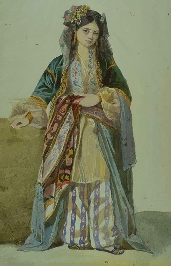 581x900 Turkish Woman 1834 Painting By Gleyre Charles - Turkish Painting