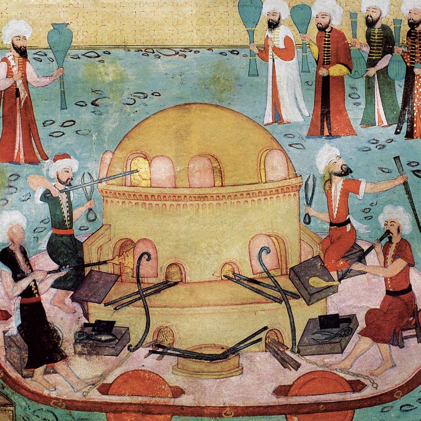 830x830 Turkish Miniature Painting Of Glassblowers - Turkish Painting