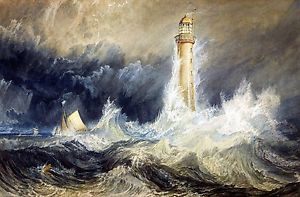300x197 Bell Rock Lighthouse Painting By Joseph Mallord William Turner Art - Turner Painting