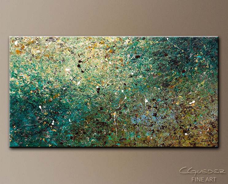 743x600 Large Abstract Art Big Universe - Turquoise Painting