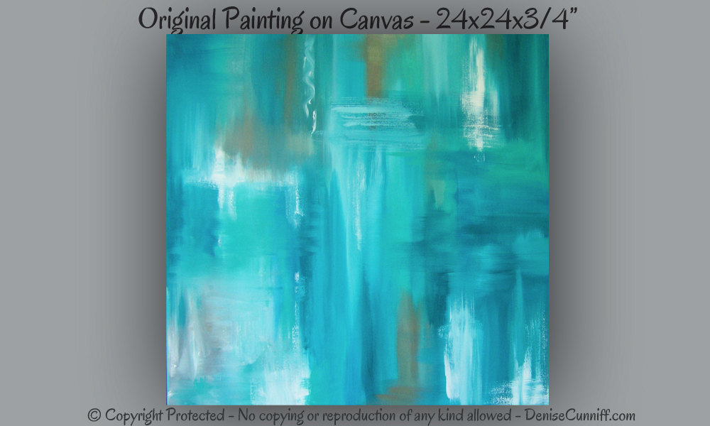 1000x600 Teal Abstract Painting Canvas Art Large Wall Art Home - Turquoise Painting