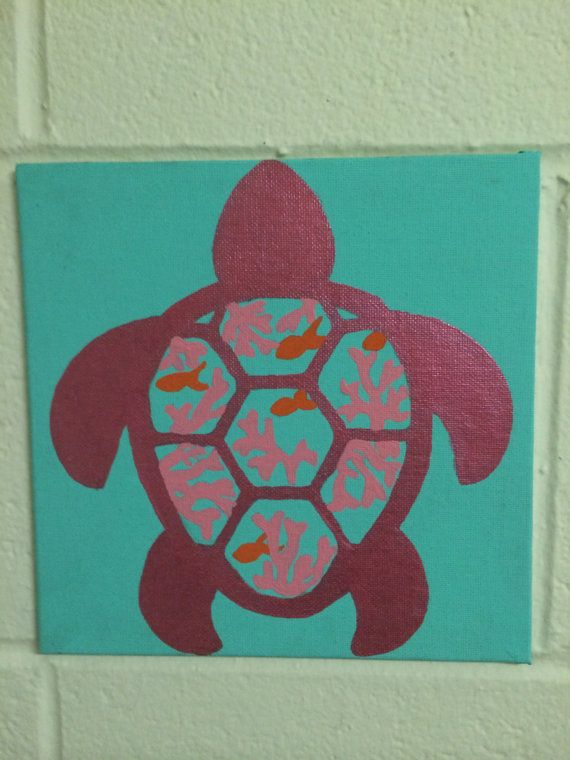 570x760 Cute Turtle Canvas Painting Delta Zee Turtle - Turtle Canvas Painting