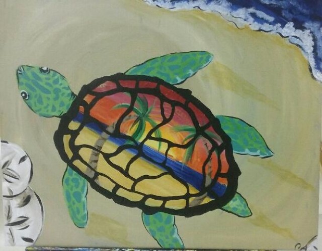 Turtle Canvas Painting at PaintingValley.com | Explore collection of ...