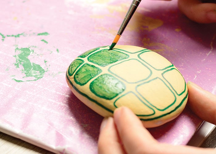 700x500 Rock Turtle Craft - Turtle Painting Rock