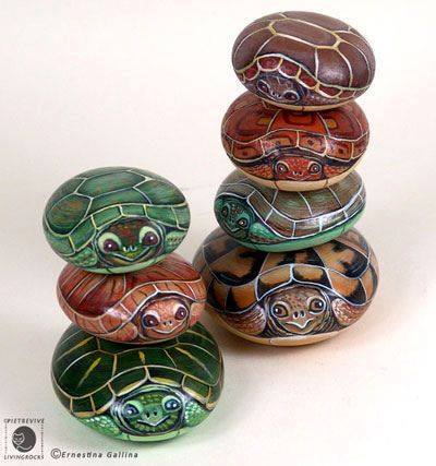 400x427 Over 40 Of The Best Rock Painting Ideas - Turtle Painting Rock