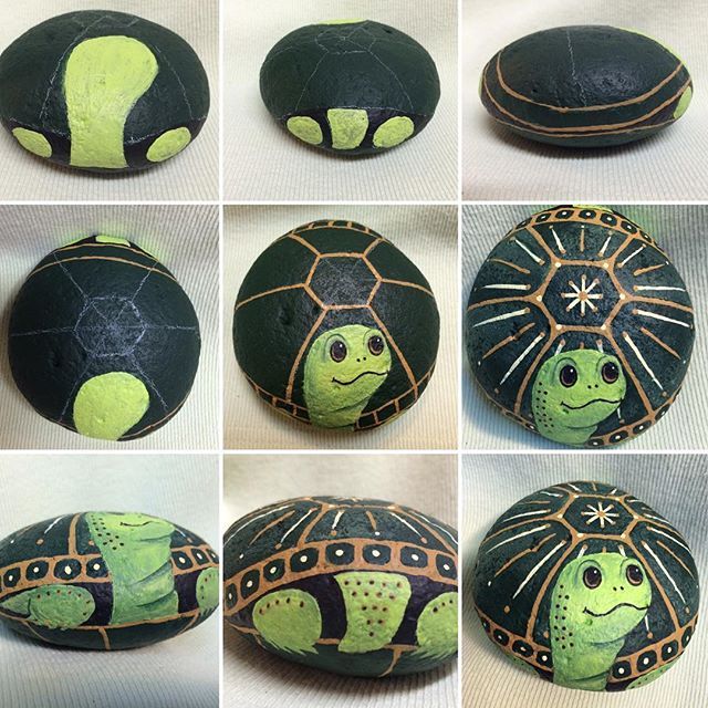 640x640 Paint - Turtle Painting Rock