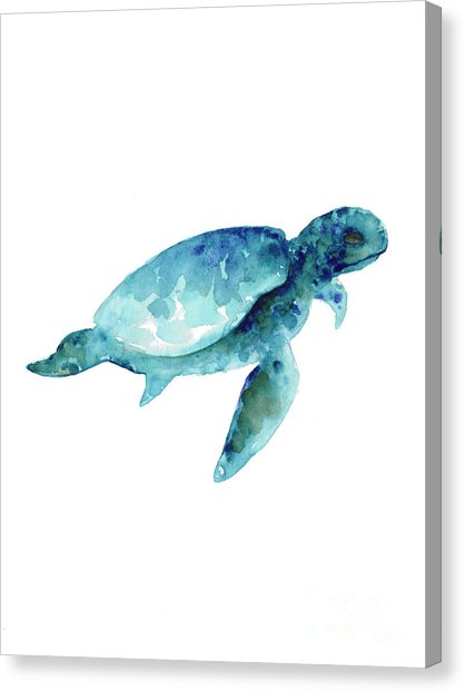418x622 Sea Turtle Abstract Painting Painting By Joanna Szmerdt - Turtle Silhouette Painting