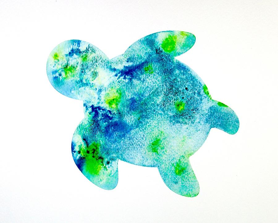900x725 Sea Turtle Silhouette Painting By Carol Blackhurst - Turtle Silhouette Painting
