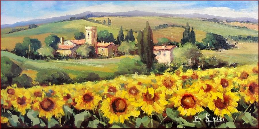 900x450 On A Tuscany Landscape Painting By Bruno Chirici, Tuscan Landscape - Tuscan Landscape Painting