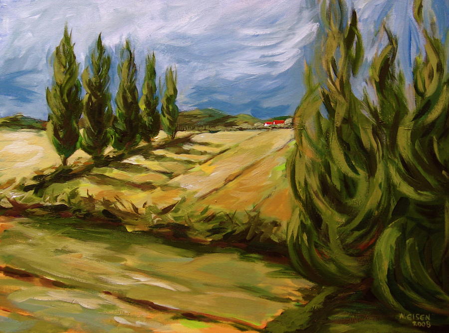 900x668 Tuscan Landscape Painting By Outre Art Natalie Eisen - Tuscan Landscape Painting