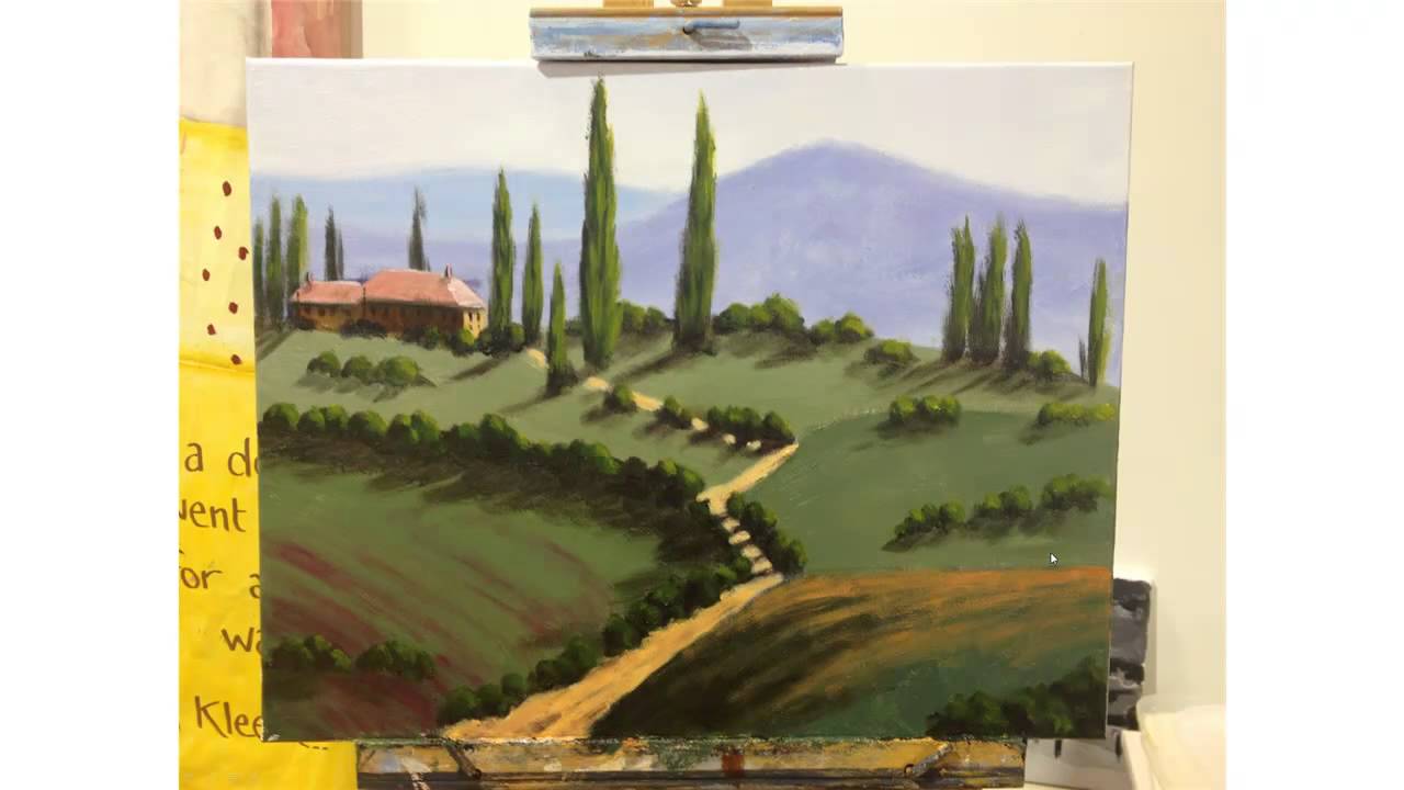 1280x720 Tuscany Landscape Painting - Tuscan Landscape Painting