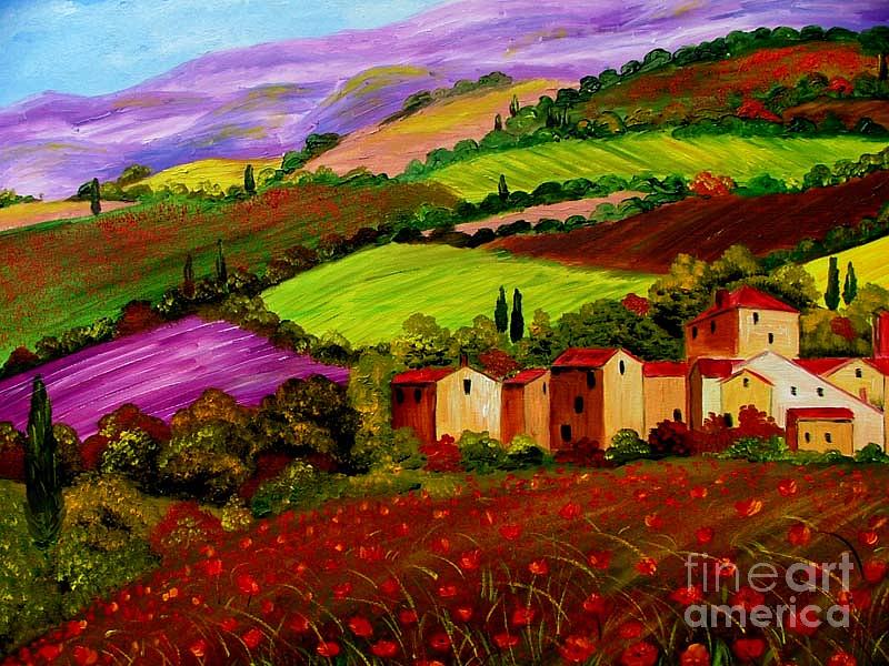 800x600 Tuscany Landscape Painting By Inna Montano - Tuscan Landscape Painting