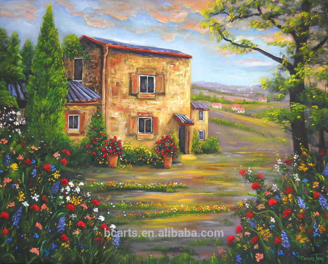 1100x887 Handmade Italian Vineyard Tuscany Landscape Oil Painting For Room - Tuscan Landscape Painting