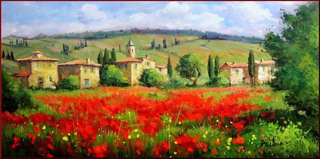 Tuscan Oil Painting Canvas at PaintingValley.com | Explore collection ...