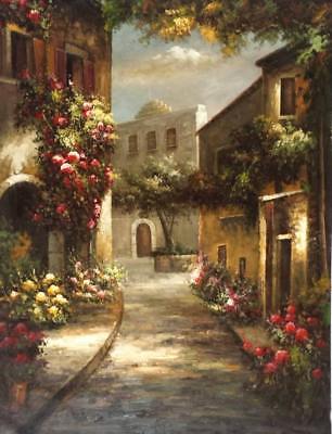 306x400 Tuscany Village Italy, 36x48 100% Hand Painted Oil Painting - Tuscan Oil Painting Canvas
