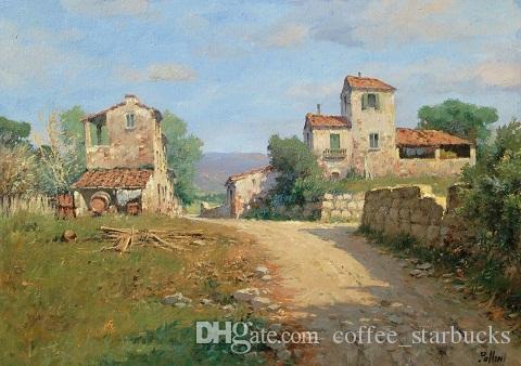 480x338 2018 Framed Italian Painting Borgo Toscano Tuscany Countryside - Tuscan Oil Painting Canvas