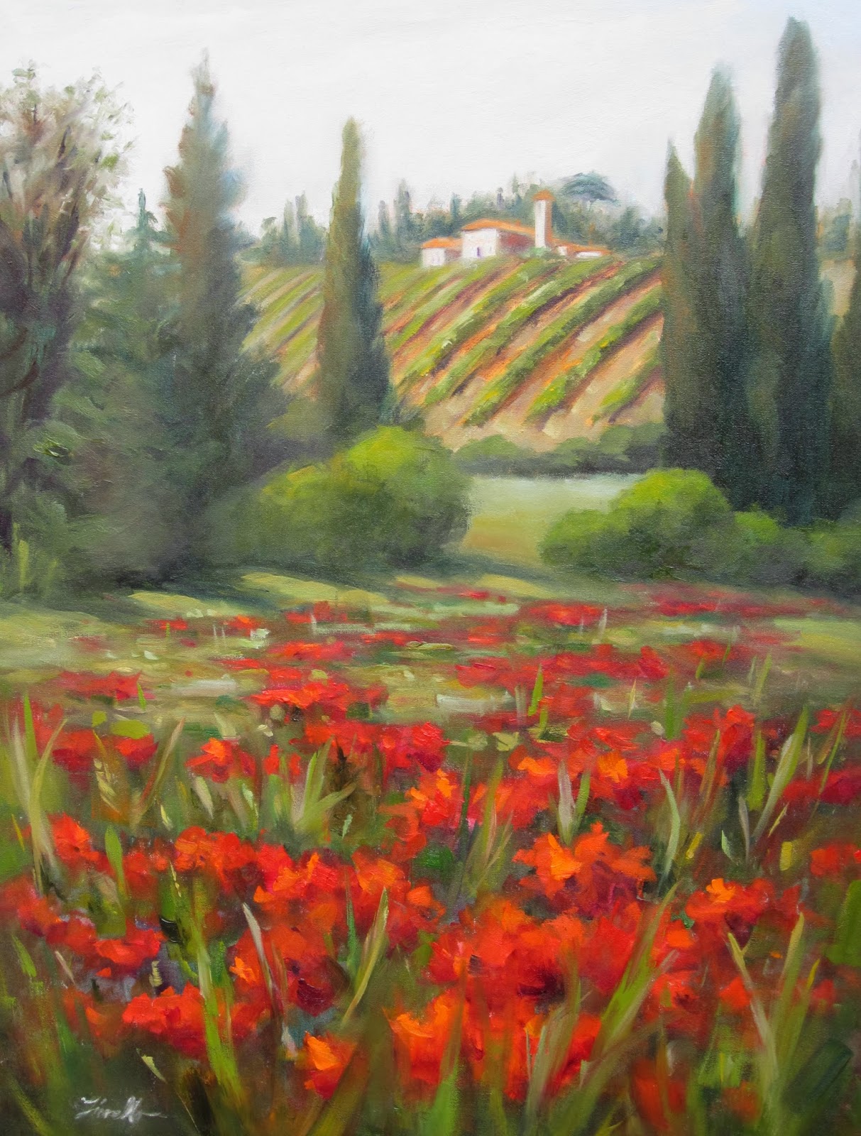 1213x1600 Pat Fiorello - Tuscan Poppies Painting
