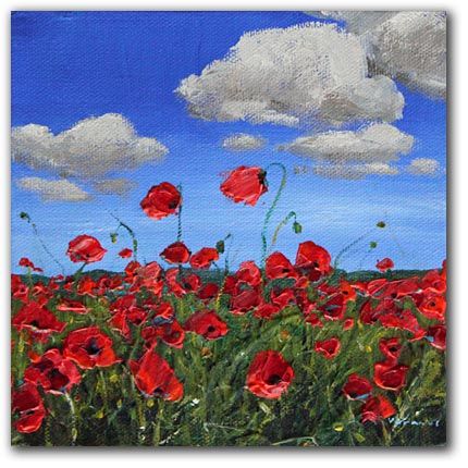430x430 Poppies In Bloom - Tuscan Poppies Painting