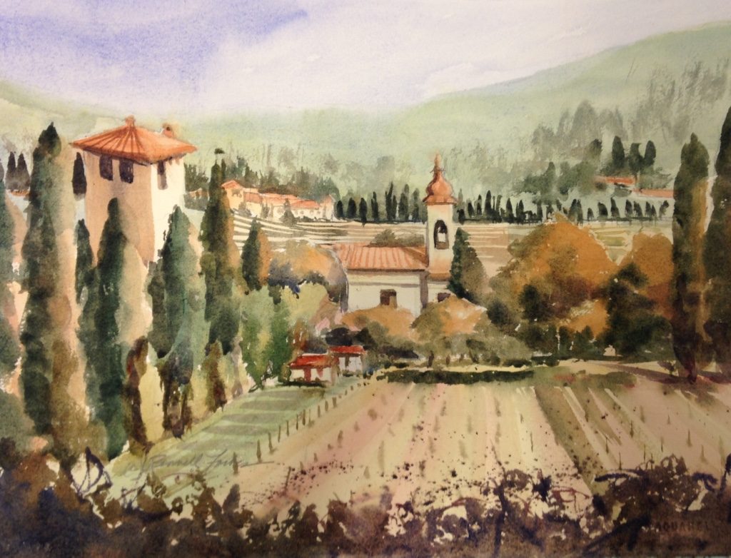1024x782 Plein Air Painting In Tuscany Il Chiostro - Tuscan Villa Painting