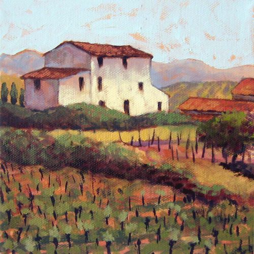 500x500 Sold Paintings Tuscany Vineyard - Tuscan Villa Painting