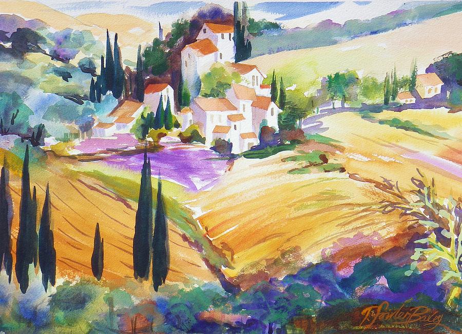 900x651 Tuscan Villas And Fields Painting By Therese Fowler Bailey - Tuscan Villa Painting