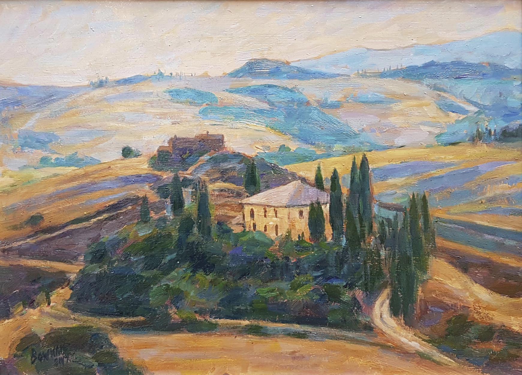 Tuscan Villa Painting at PaintingValley.com | Explore collection of ...