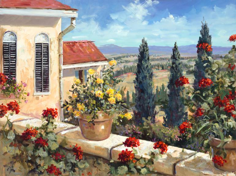 770x576 Saatchi Art Memories Of Tuscany Painting By Jerry Georgeff - Tuscany Painting