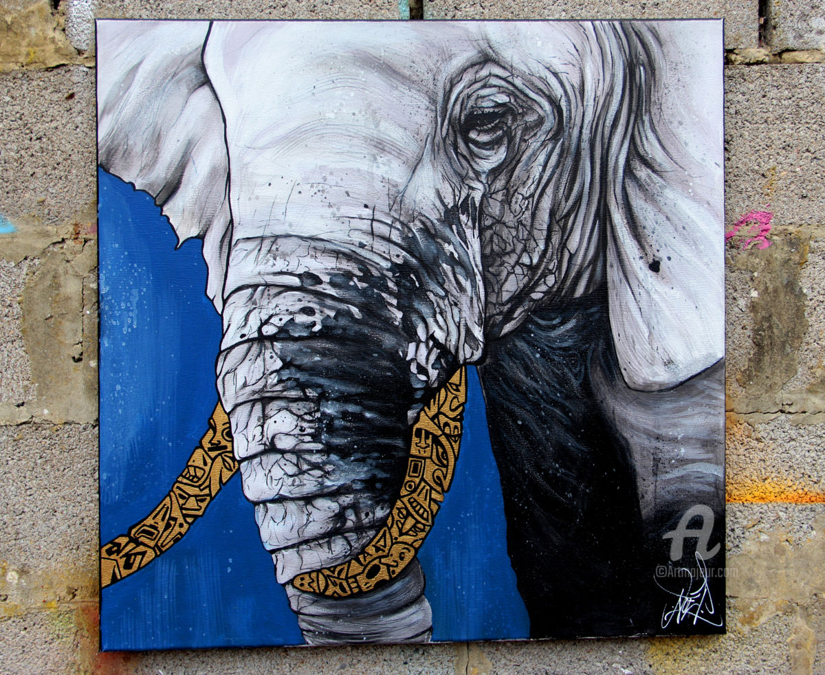 1200x982 Gold Tusk (Art De - Tusks Canvas Painting