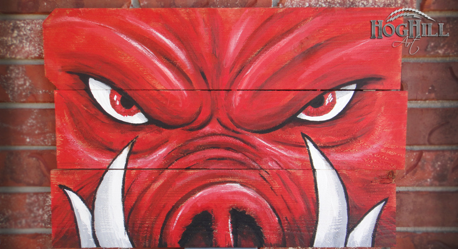 1500x818 Official Arkansas Razorback Painting Tusks - Tusks Canvas Painting