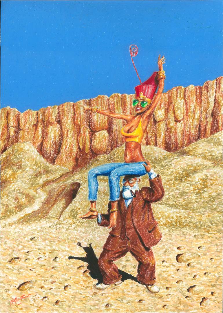 770x1082 Saatchi Art Tutankhamun And Menkeret (Check It Out) Painting By - Tutankhamun Painting