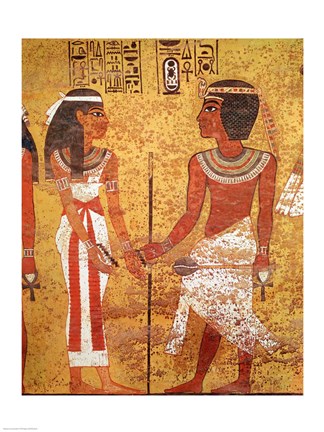 324x432 Tutankhamun And His Wife, Ankhesenamun Fine Art Print By Unknown - Tutankhamun Painting