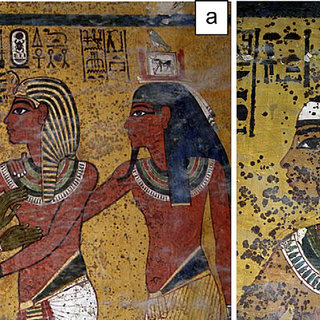 320x320 A) Brown Spots On A Painting On The Wall Of King Tutankhamun'S - Tutankhamun Painting