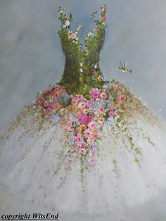 236x314 Roses Tutu Painting Reserved For Hilda Original Ooak Ballerina - Tutu Painting