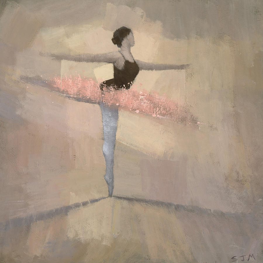900x900 The Pink Tutu Painting By Steve Mitchell - Tutu Painting
