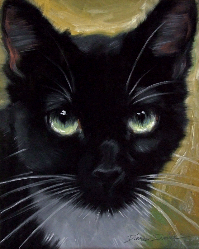 639x800 Paintings From The Parlor Tuxedo Cat Original Oil Painting By - Tuxedo Cat Painting