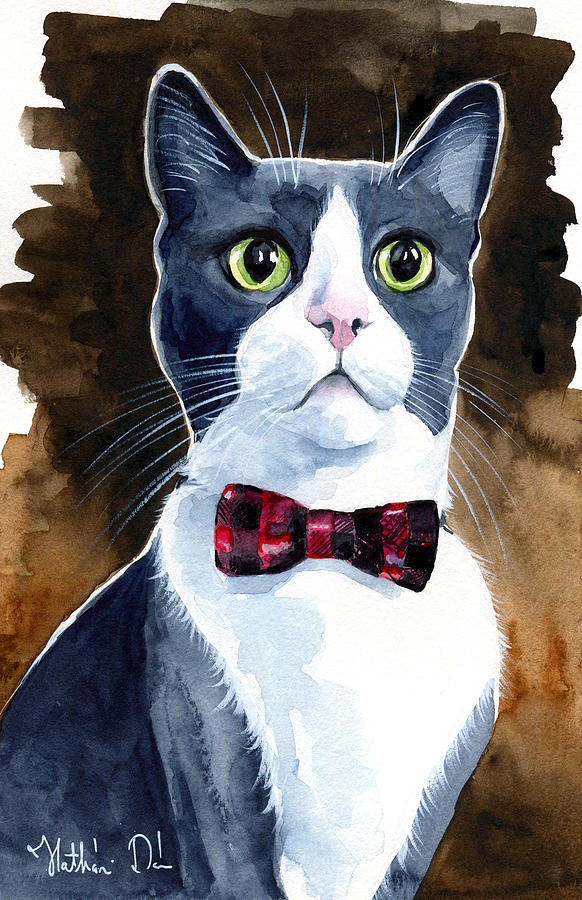 582x900 Boots - Tuxedo Cat Painting