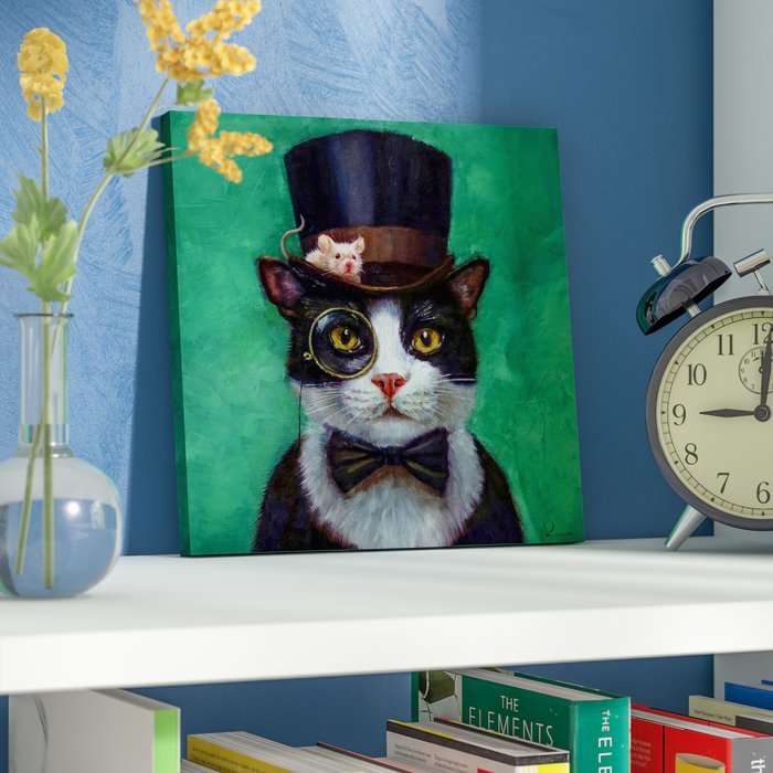 700x700 East Urban Home - Tuxedo Cat Painting