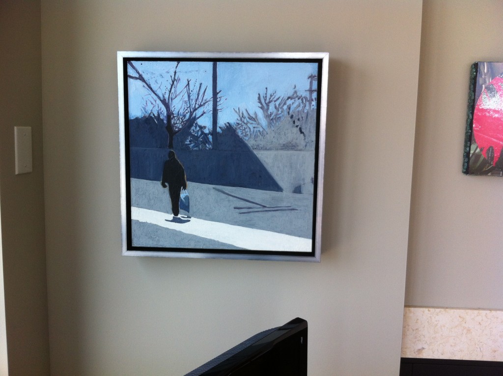 1024x765 Painting In Floater Frame Above Tv - Tv Painting