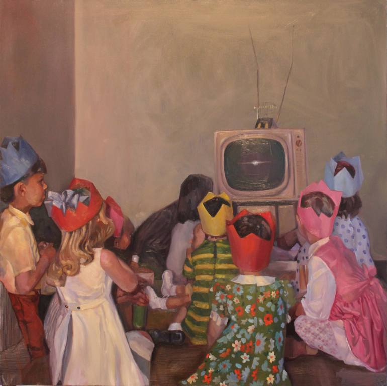 770x768 Saatchi Art Tv Nation Painting By Carl Grauer - Tv Painting